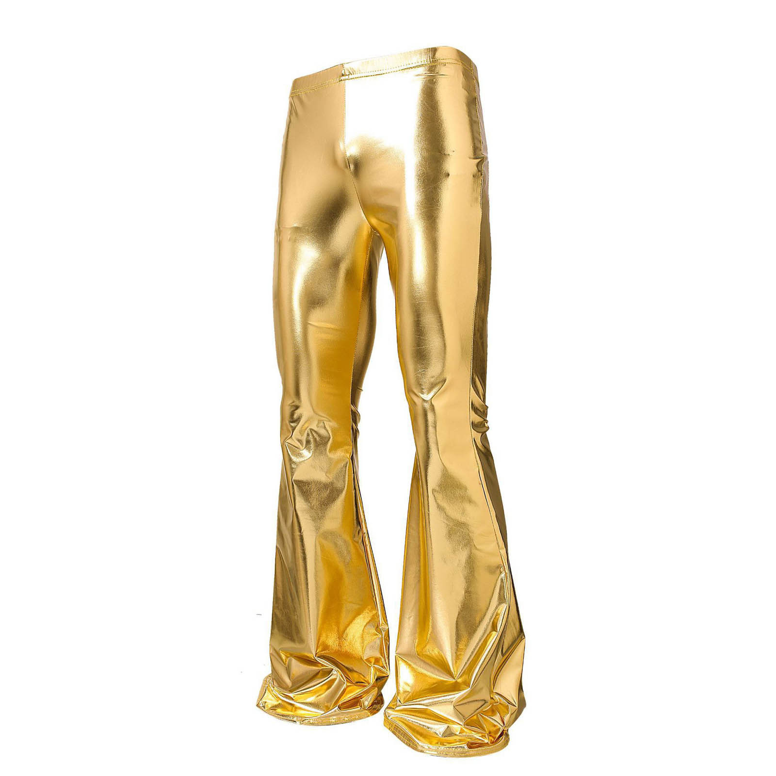 thumbnail image 4 of Pantalones acampanados de pierna ancha para hombre - Sin elasticidad - Ligeros - Informales para fiesta - Poliéster, 4 of 8